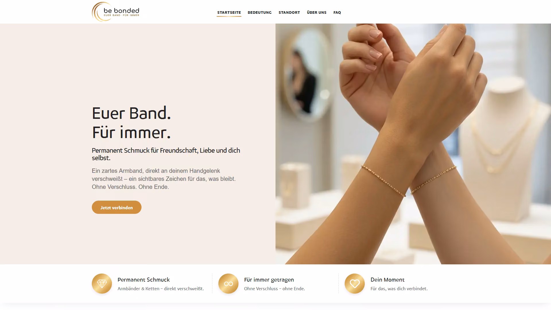 be bonded Permanent Schmuck Webdesign