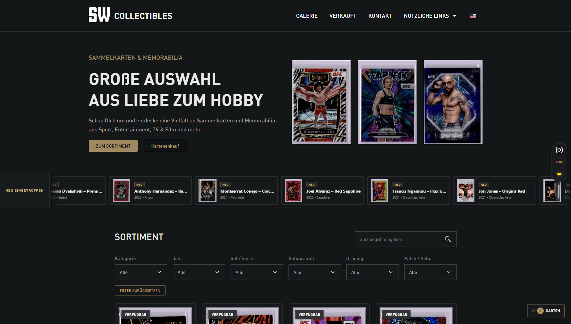 SW Collectibles – Website für Sammelkarten und Memorabilia SW Collectibles – Website für Sammelkarten und Memorabilia